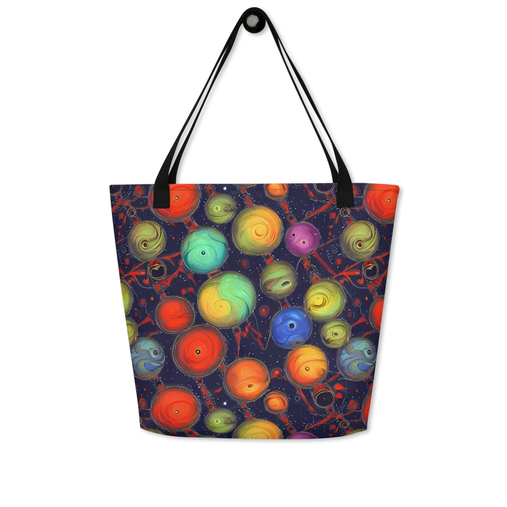 Orbiting Kaleidoscope on Large Tote Bag W/ Pocket — Front