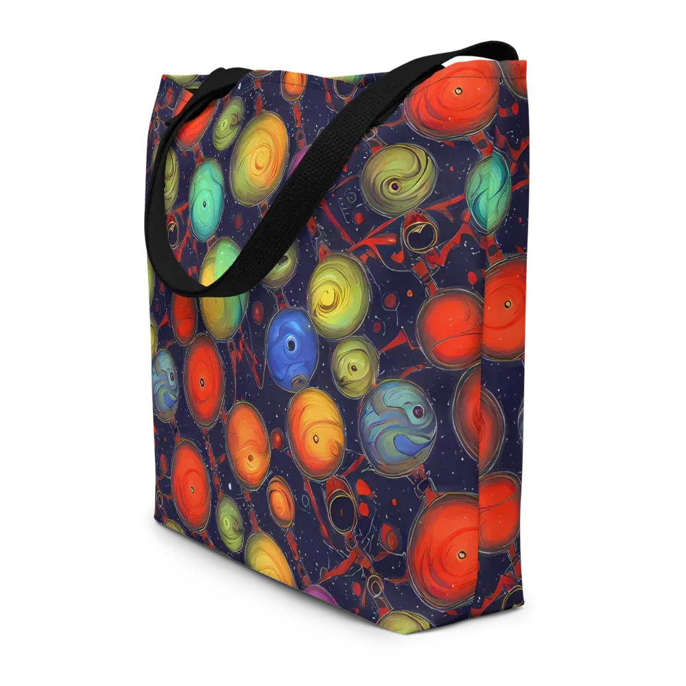 Orbiting Kaleidoscope on Large Tote Bag W/ Pocket — Front