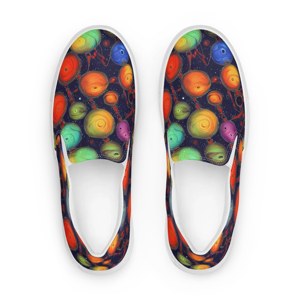 Orbiting Kaleidoscope on Women's Slip-On Canvas Shoes — Front