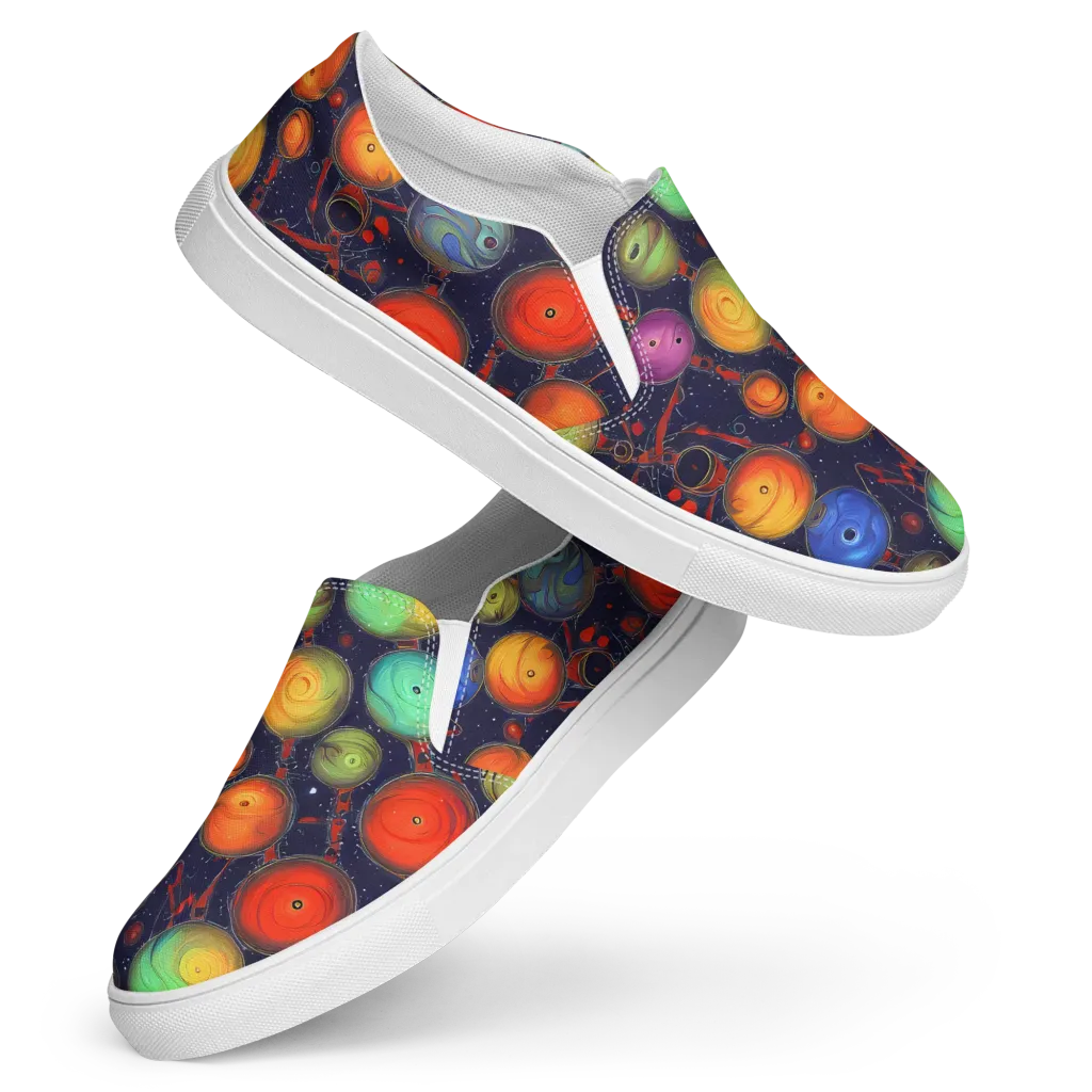 Orbiting Kaleidoscope on Women's Slip-On Canvas Shoes — Front