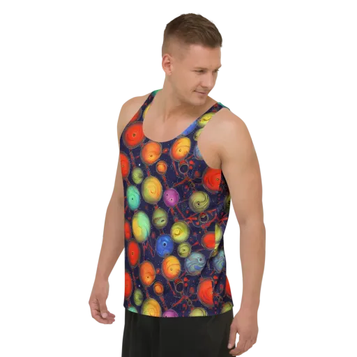 Orbiting Kaleidoscope on a Men's Tank Top