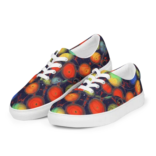 Orbiting Kaleidoscope on a Men's Lace-Up Canvas Shoes