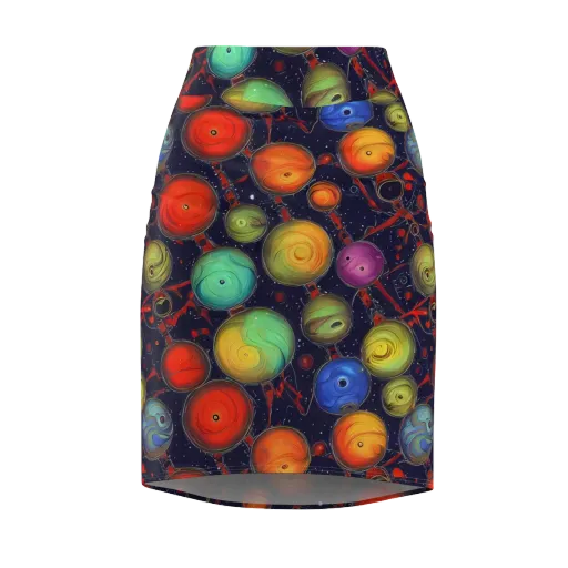 Orbiting Kaleidoscope on a Pencil Skirt