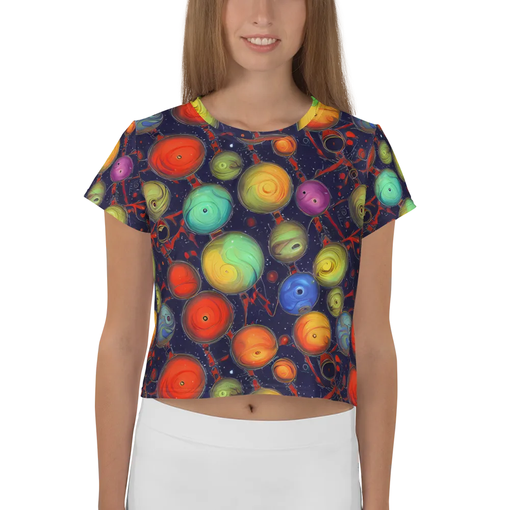 Orbiting Kaleidoscope on Crop Tee — Front