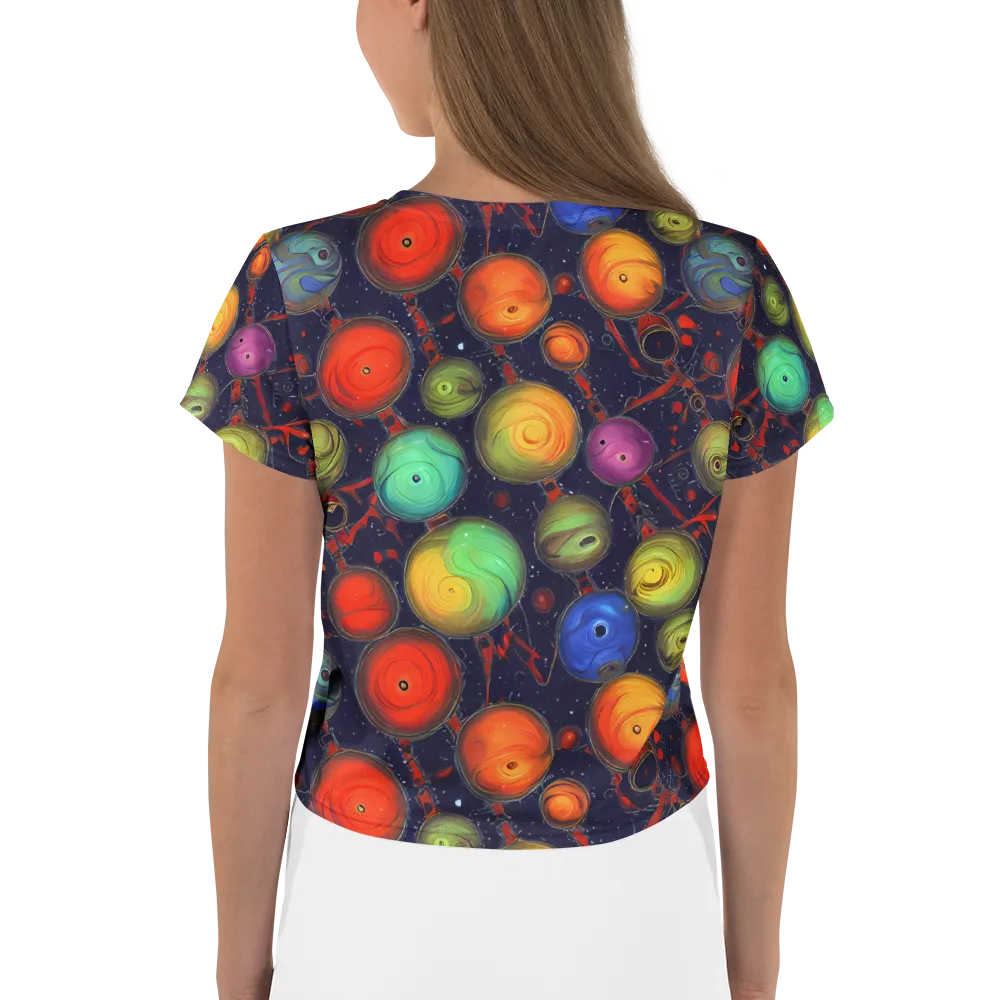 Orbiting Kaleidoscope on Crop Tee — Back