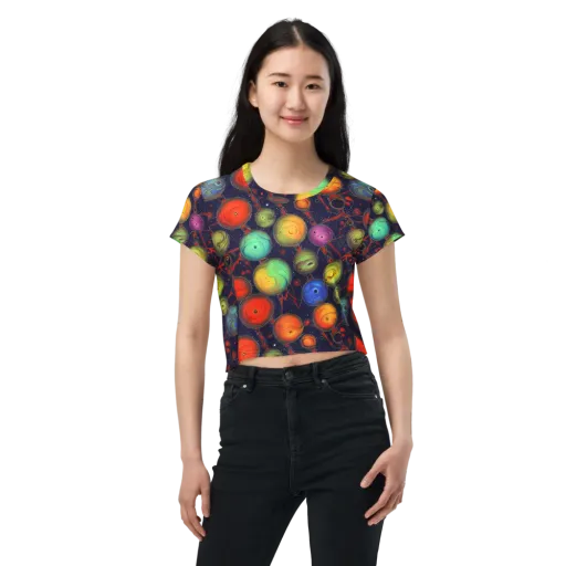 Orbiting Kaleidoscope on a Crop Tee