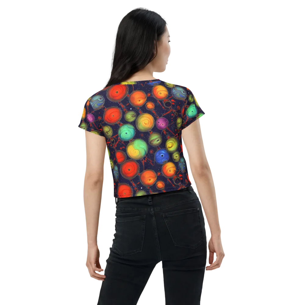 Orbiting Kaleidoscope on Crop Tee — Back