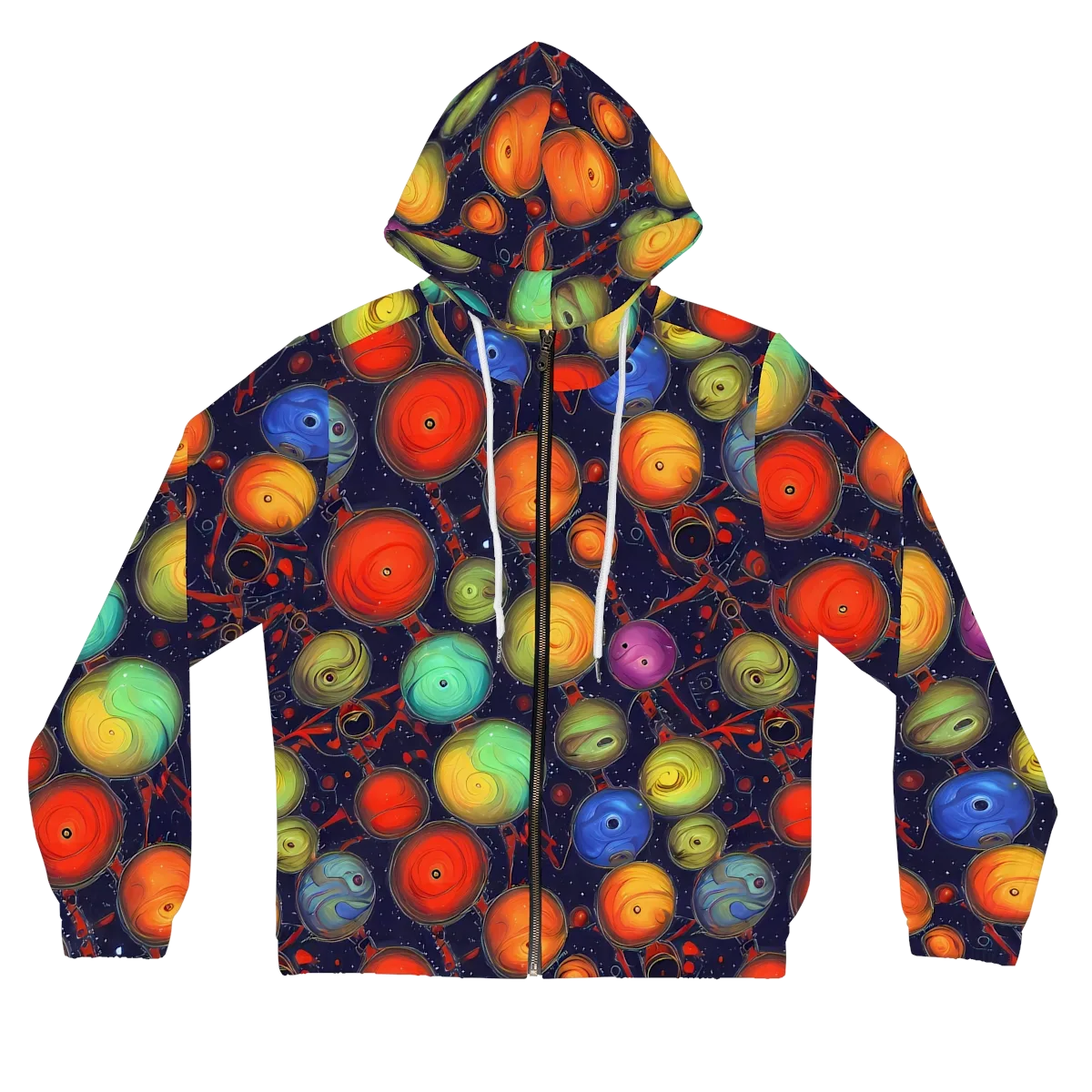 Orbiting Kaleidoscope on Women's Full-Zip Hoodie — Front