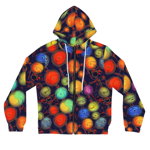 Orbiting Kaleidoscope on a Women's Full-Zip Hoodie
