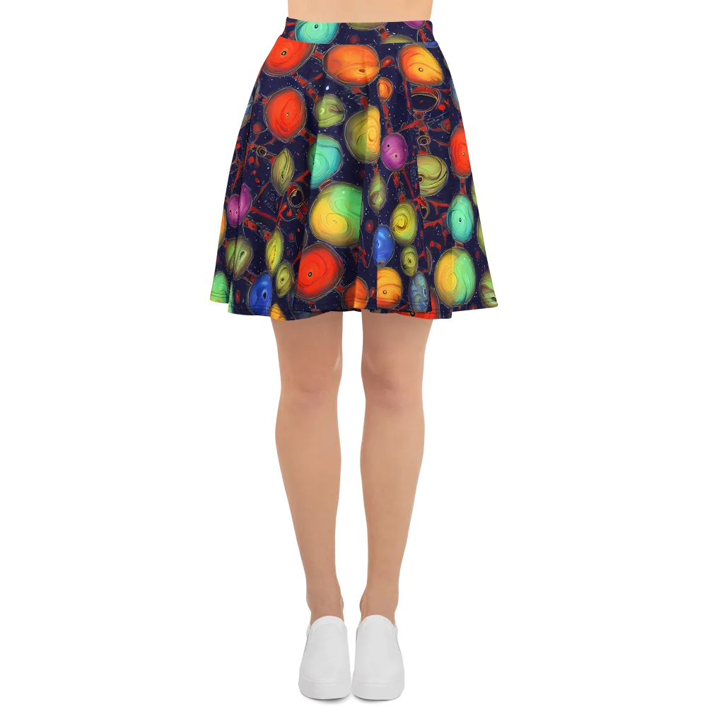 Orbiting Kaleidoscope on Skater Skirt — Front