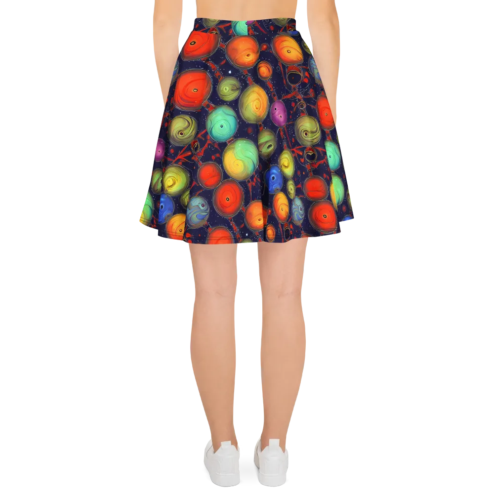 Orbiting Kaleidoscope on Skater Skirt — Back