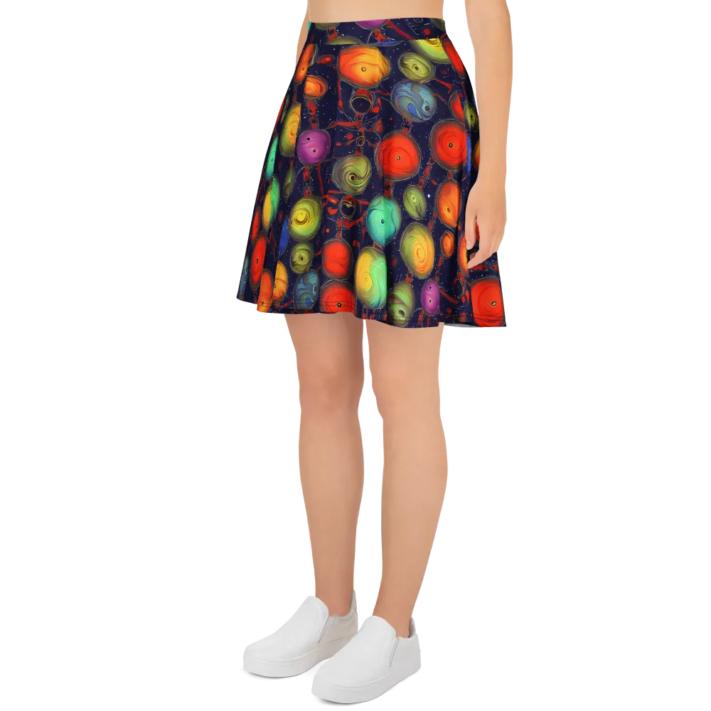 Orbiting Kaleidoscope on Skater Skirt — Left