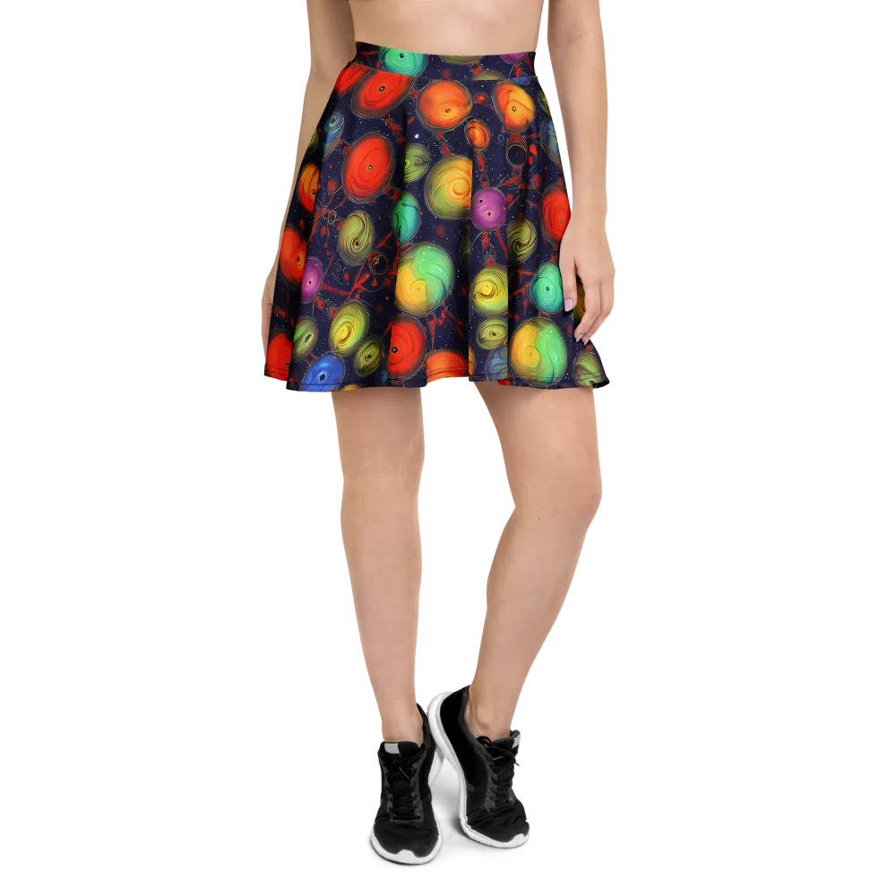Orbiting Kaleidoscope on Skater Skirt — Front