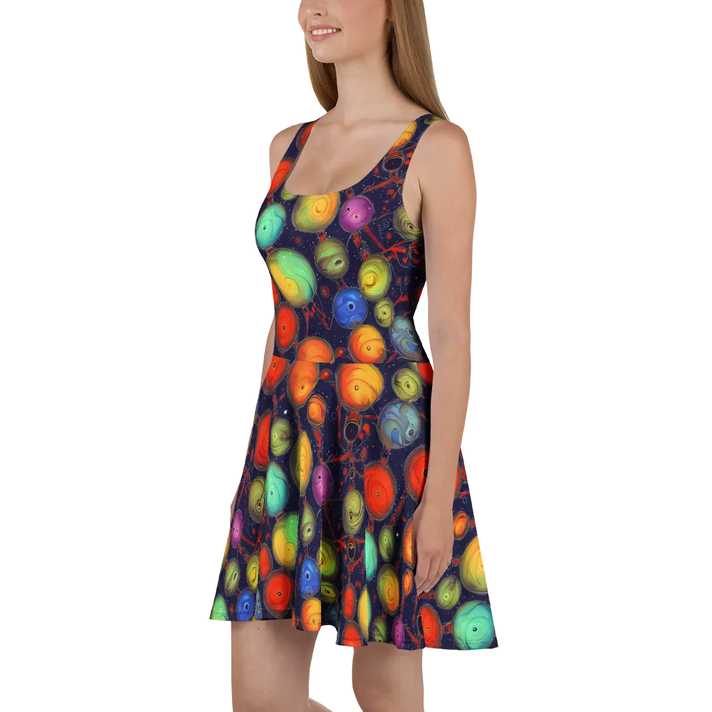 Orbiting Kaleidoscope on Skater Dress — Left