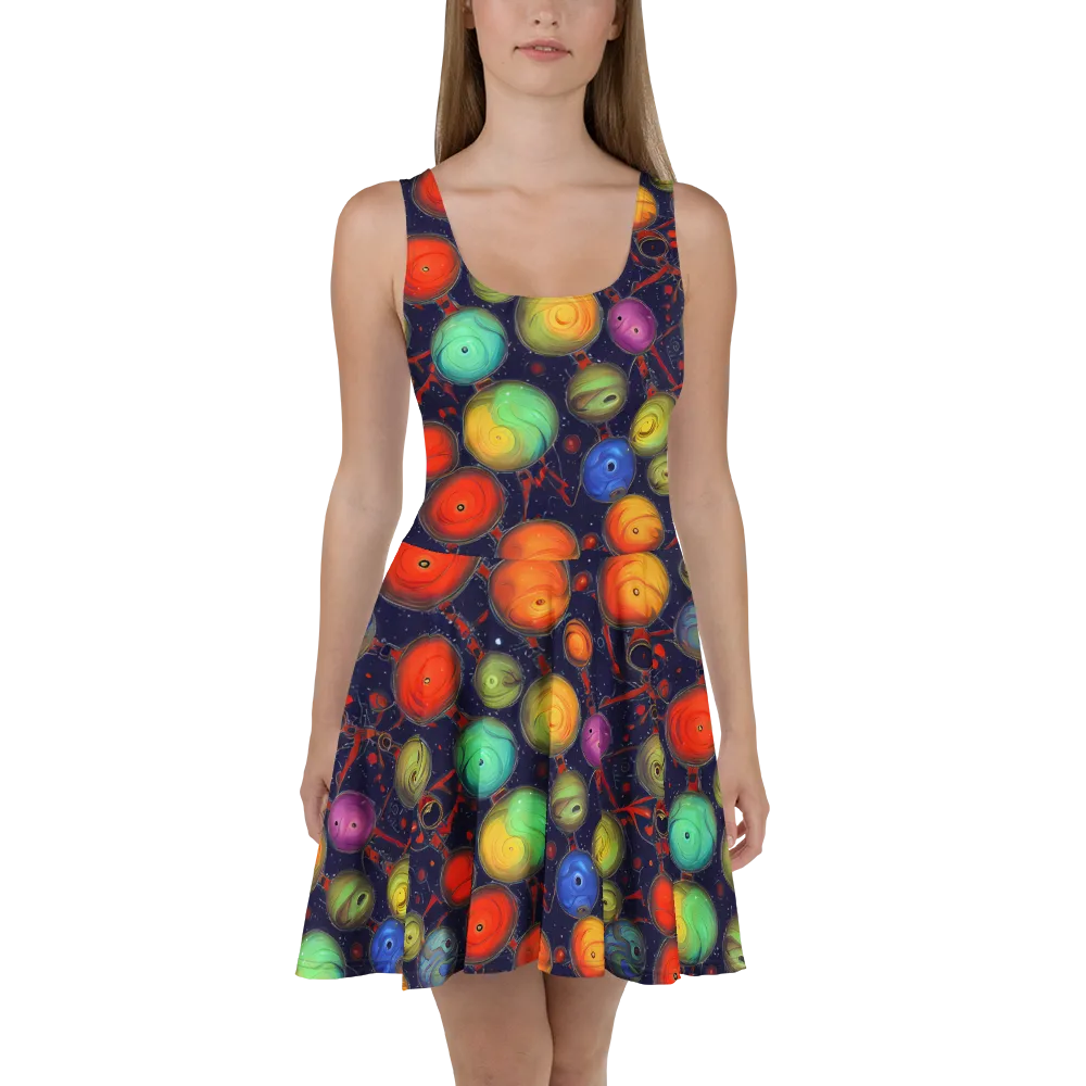 Orbiting Kaleidoscope on Skater Dress — Front