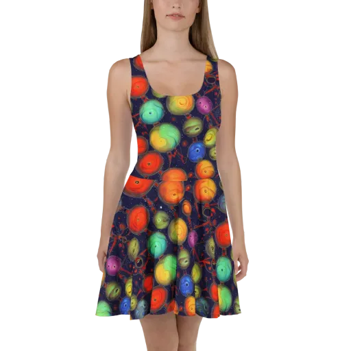 Orbiting Kaleidoscope on a Skater Dress