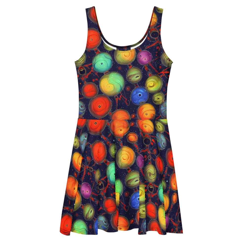 Orbiting Kaleidoscope on Skater Dress — Front