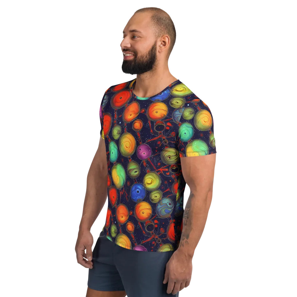 Orbiting Kaleidoscope on Men's Athletic T-Shirt — Left