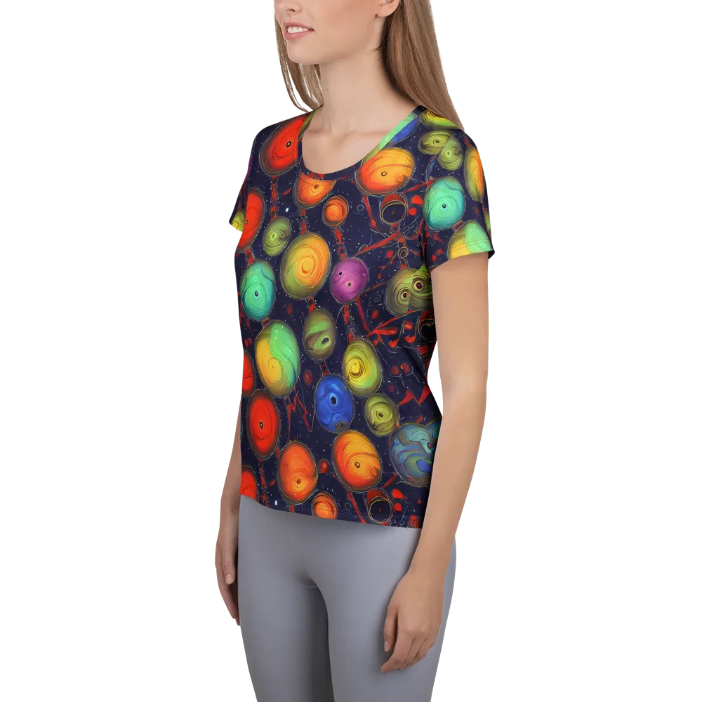 Orbiting Kaleidoscope on Women's Athletic T-Shirt — Left