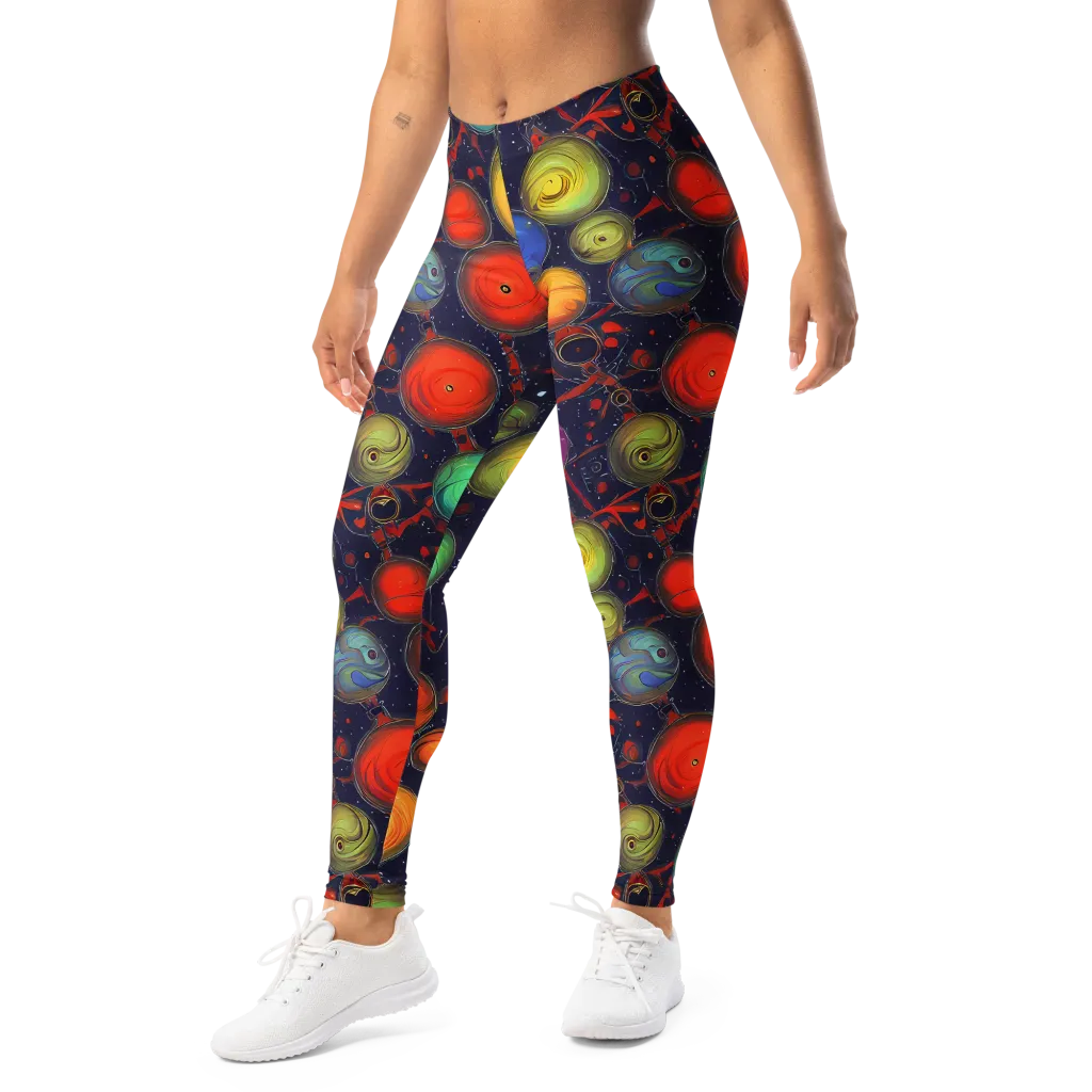 Orbiting Kaleidoscope on Leggings — Left Front
