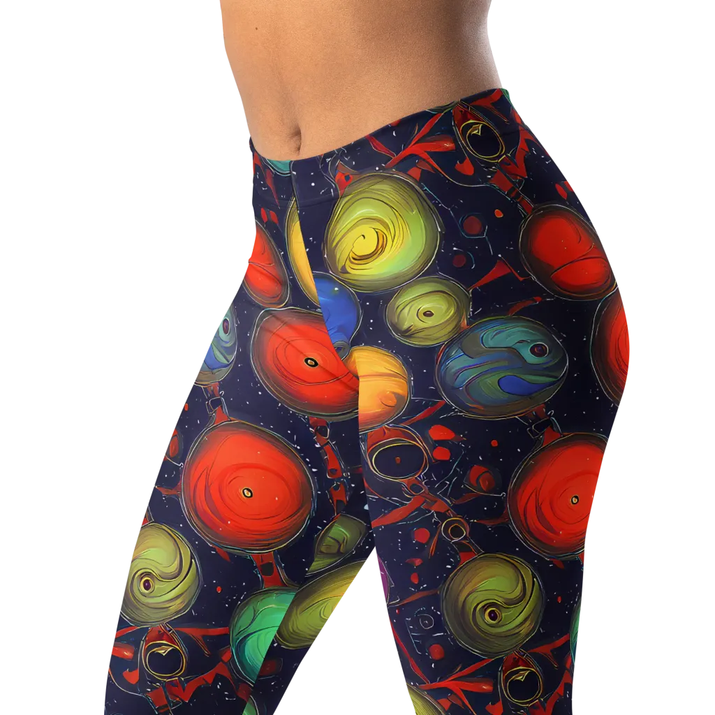 Orbiting Kaleidoscope on Leggings — Left Front