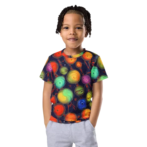 Orbiting Kaleidoscope on a Kids Crew Neck T-Shirt