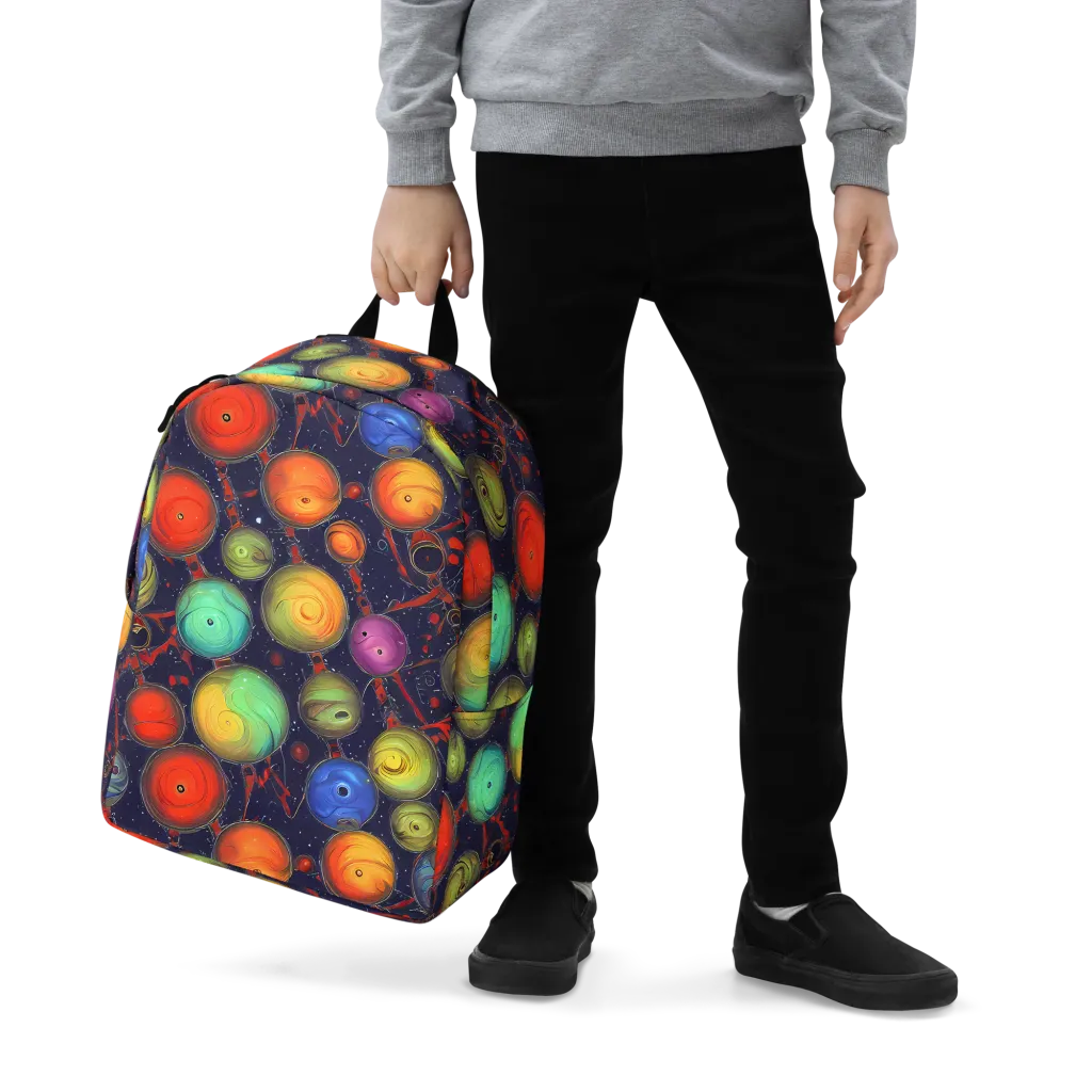 Orbiting Kaleidoscope on Minimalist Backpack — Zoomed-in
