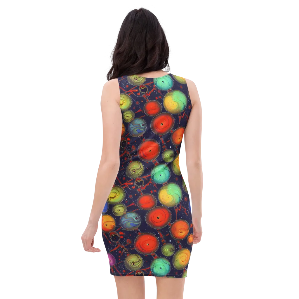 Orbiting Kaleidoscope on Bodycon Dress — Back