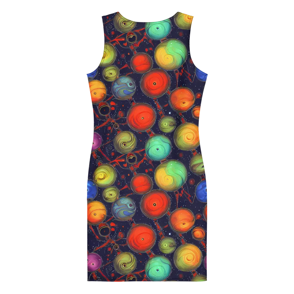 Orbiting Kaleidoscope on Bodycon Dress — Back
