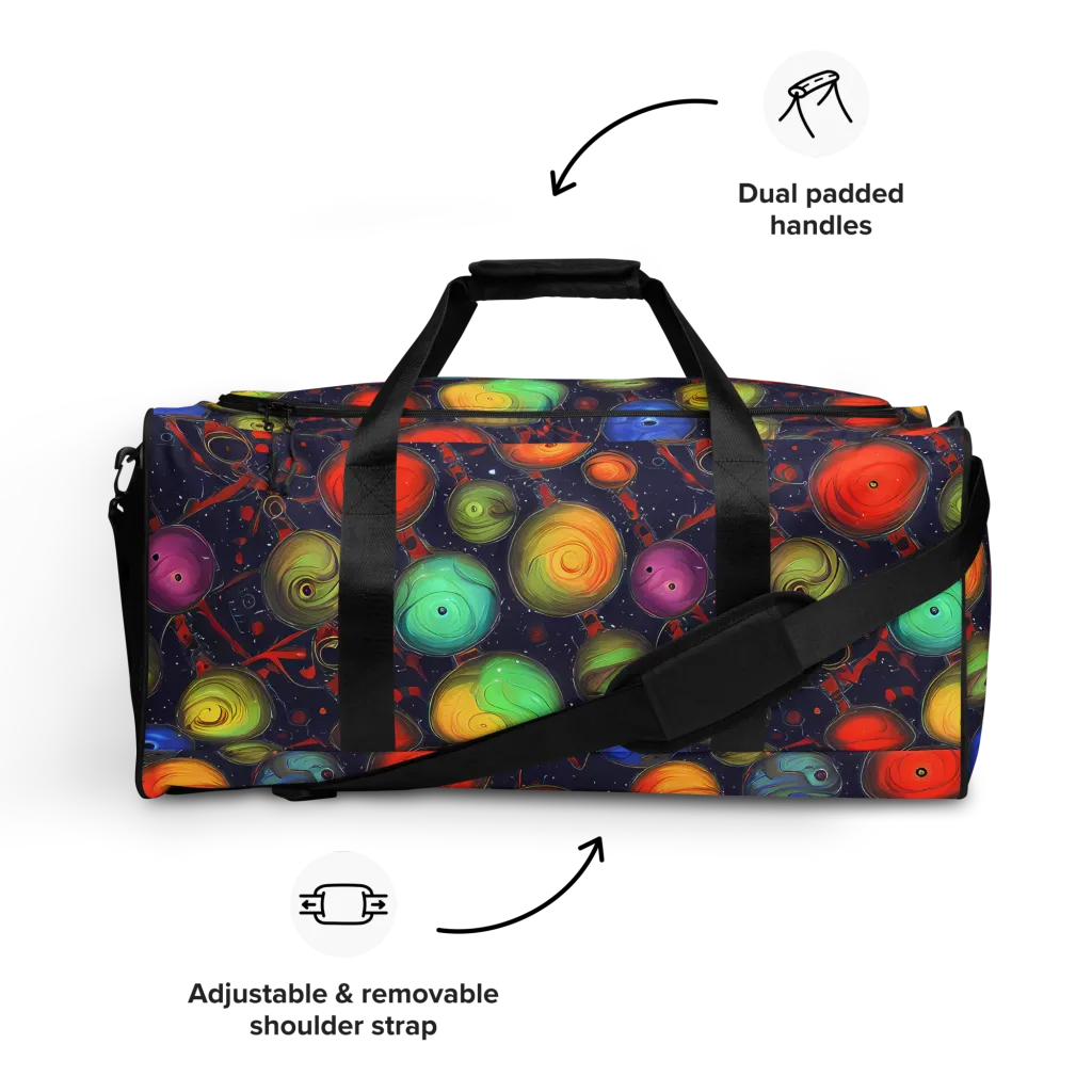 Orbiting Kaleidoscope on Duffle Bag — Front