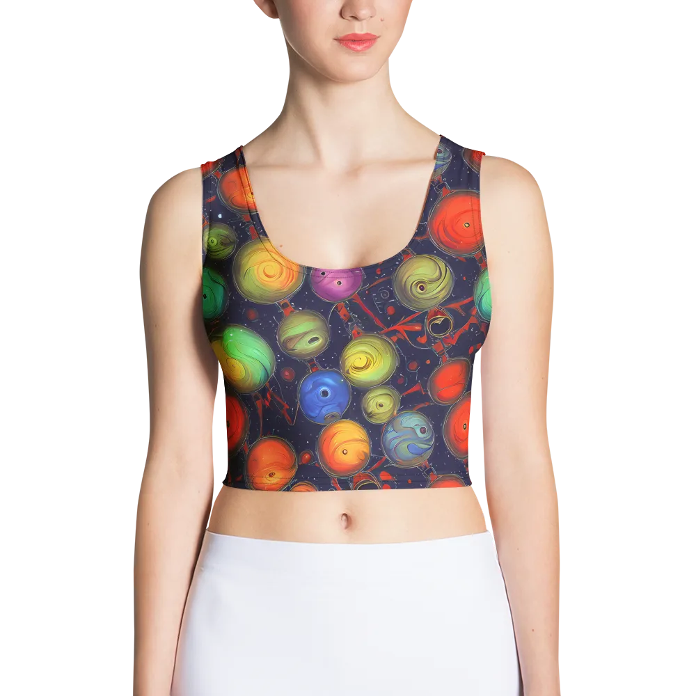 Orbiting Kaleidoscope on Crop Top — Front