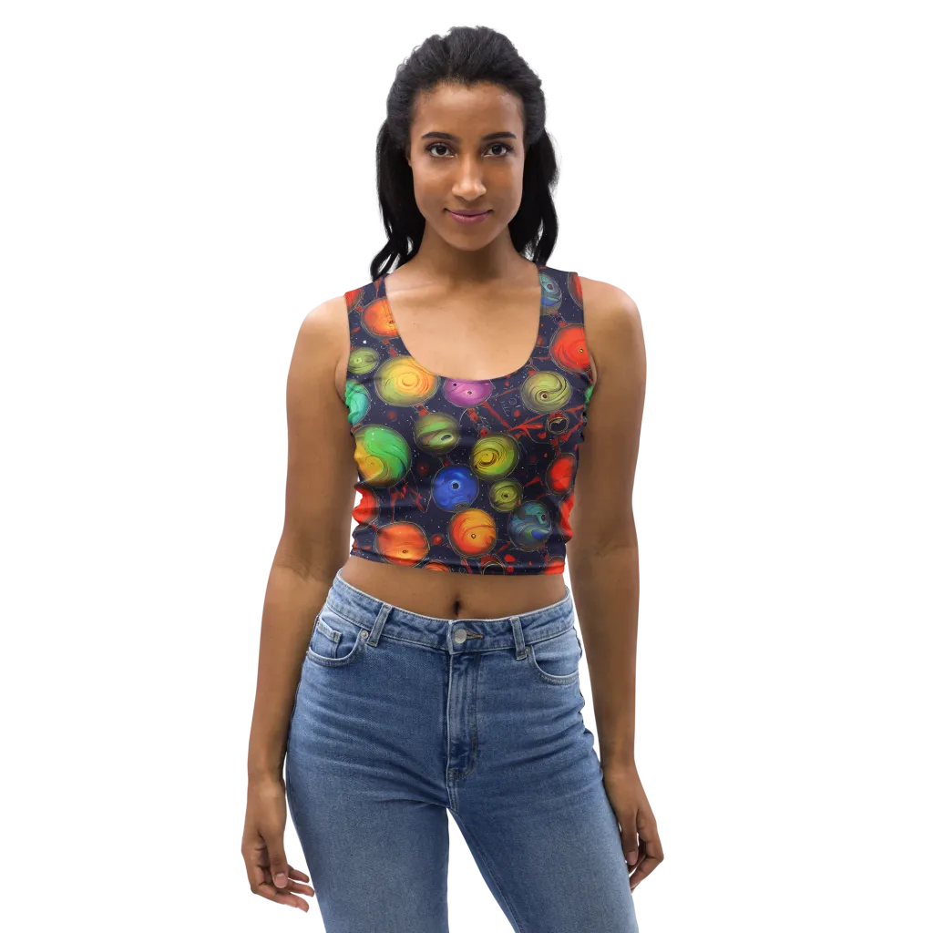 Orbiting Kaleidoscope on Crop Top — Front