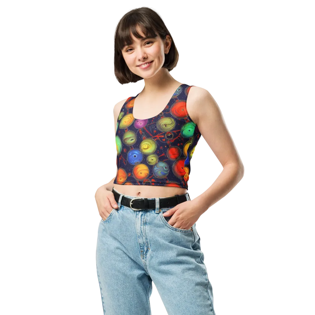 Orbiting Kaleidoscope on Crop Top — Front