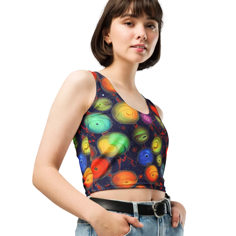 Orbiting Kaleidoscope on Crop Top — Right Front