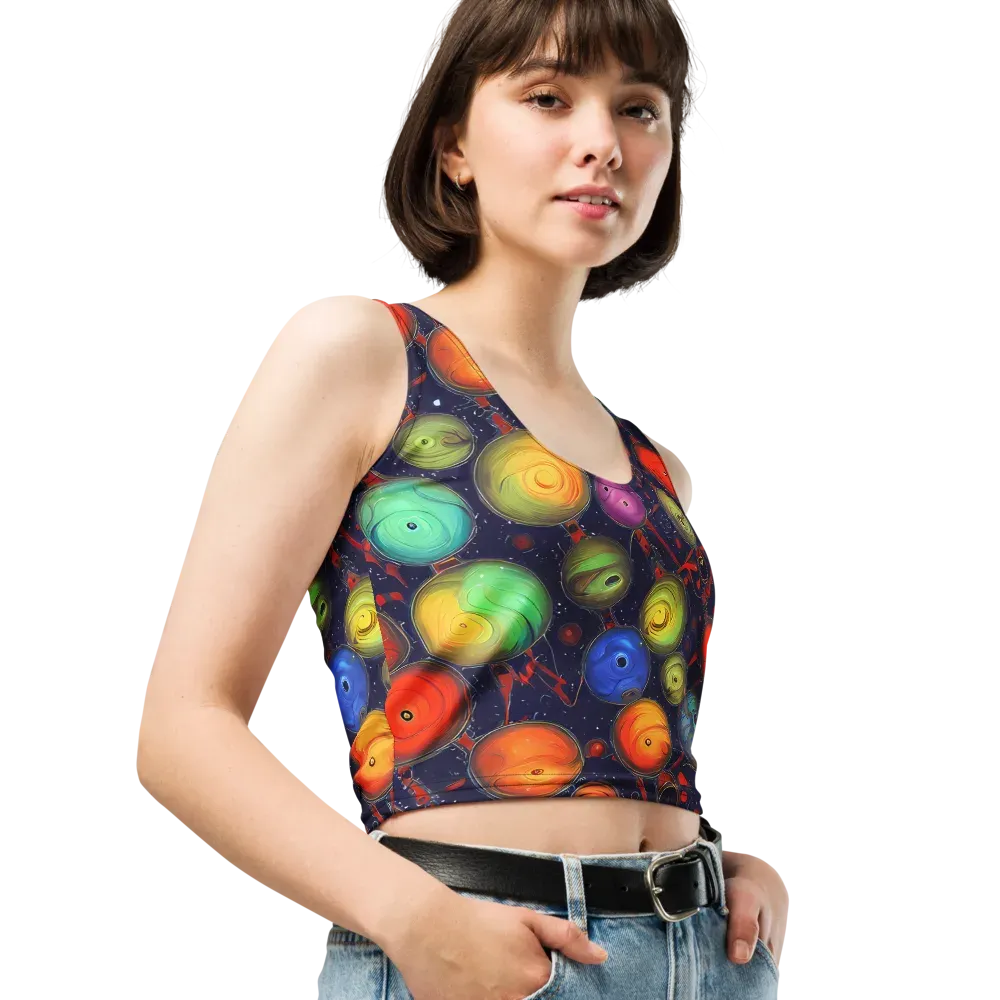 Orbiting Kaleidoscope on Crop Top — Right Front