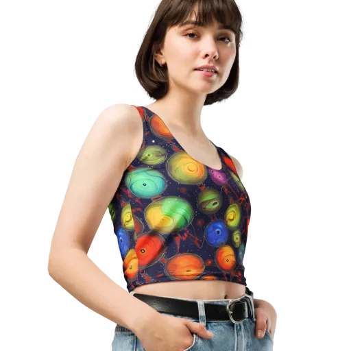 Orbiting Kaleidoscope on a Crop Top