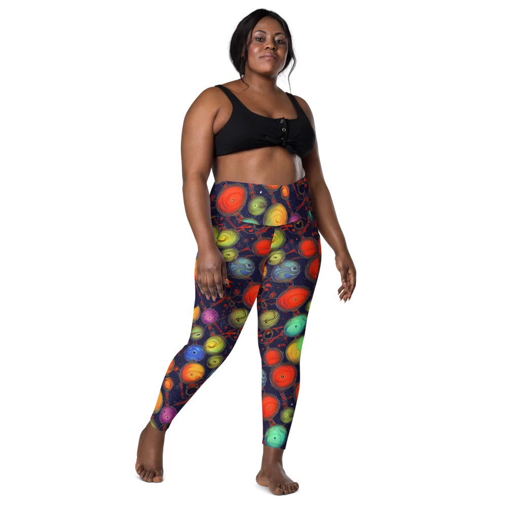Orbiting Kaleidoscope on Leggings with Pockets — Front