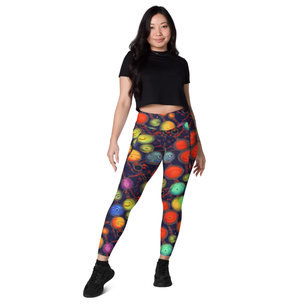 Orbiting Kaleidoscope on Leggings with Pockets — Front