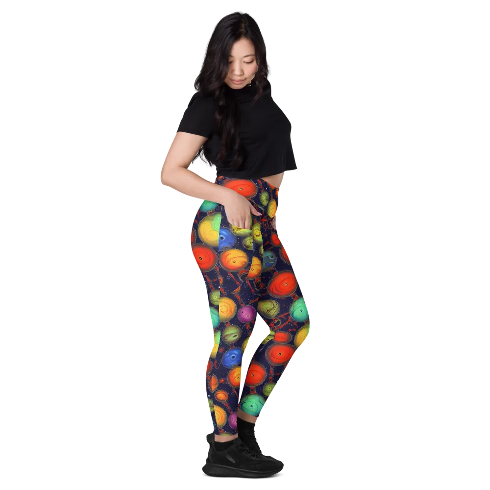 Orbiting Kaleidoscope on Leggings with Pockets — Right
