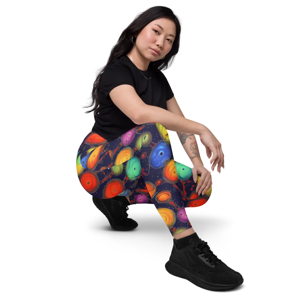 Orbiting Kaleidoscope on Leggings with Pockets — Right Front