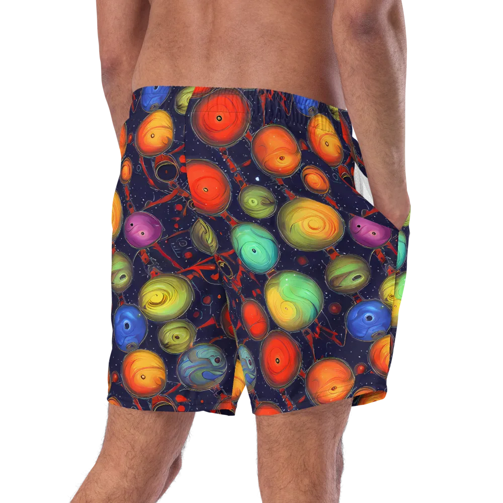 Orbiting Kaleidoscope on Swim Trunks — Right Back