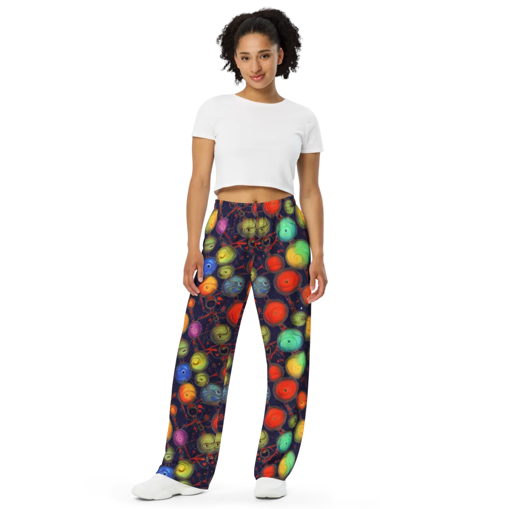 Orbiting Kaleidoscope on Wide-Leg Pants — Front
