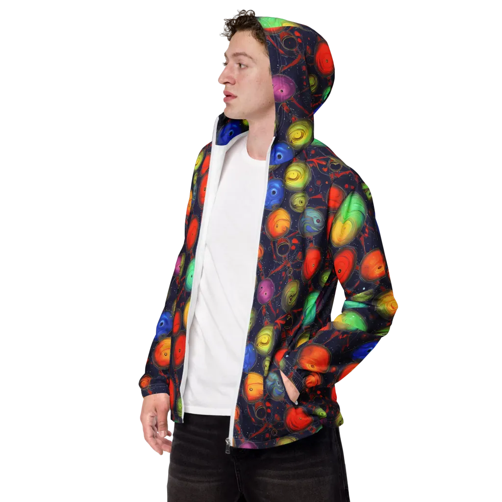 Orbiting Kaleidoscope on Men's Windbreaker — Left Front
