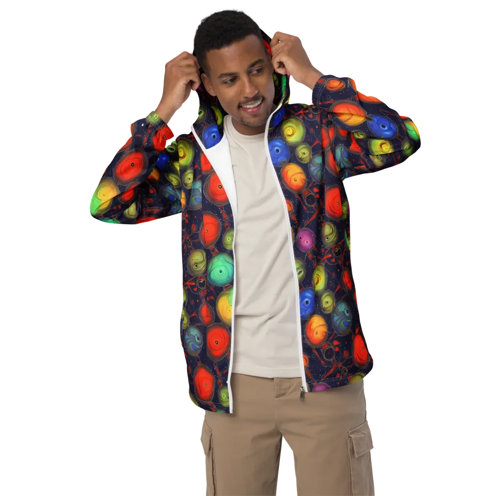 Orbiting Kaleidoscope on Men's Windbreaker — Front