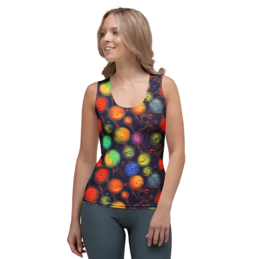 Orbiting Kaleidoscope on a Women's Tank Top