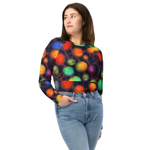 Orbiting Kaleidoscope on a Long Sleeve Crop Top