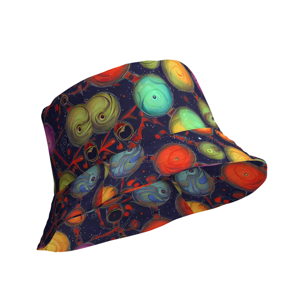 Orbiting Kaleidoscope on Reversible Bucket Hat — Product details Outside
