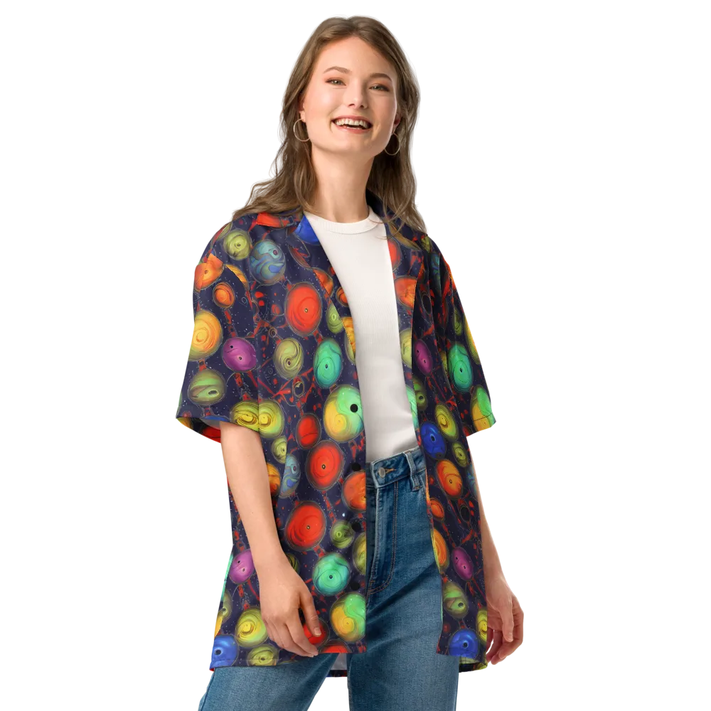 Orbiting Kaleidoscope on Button Shirt — Front