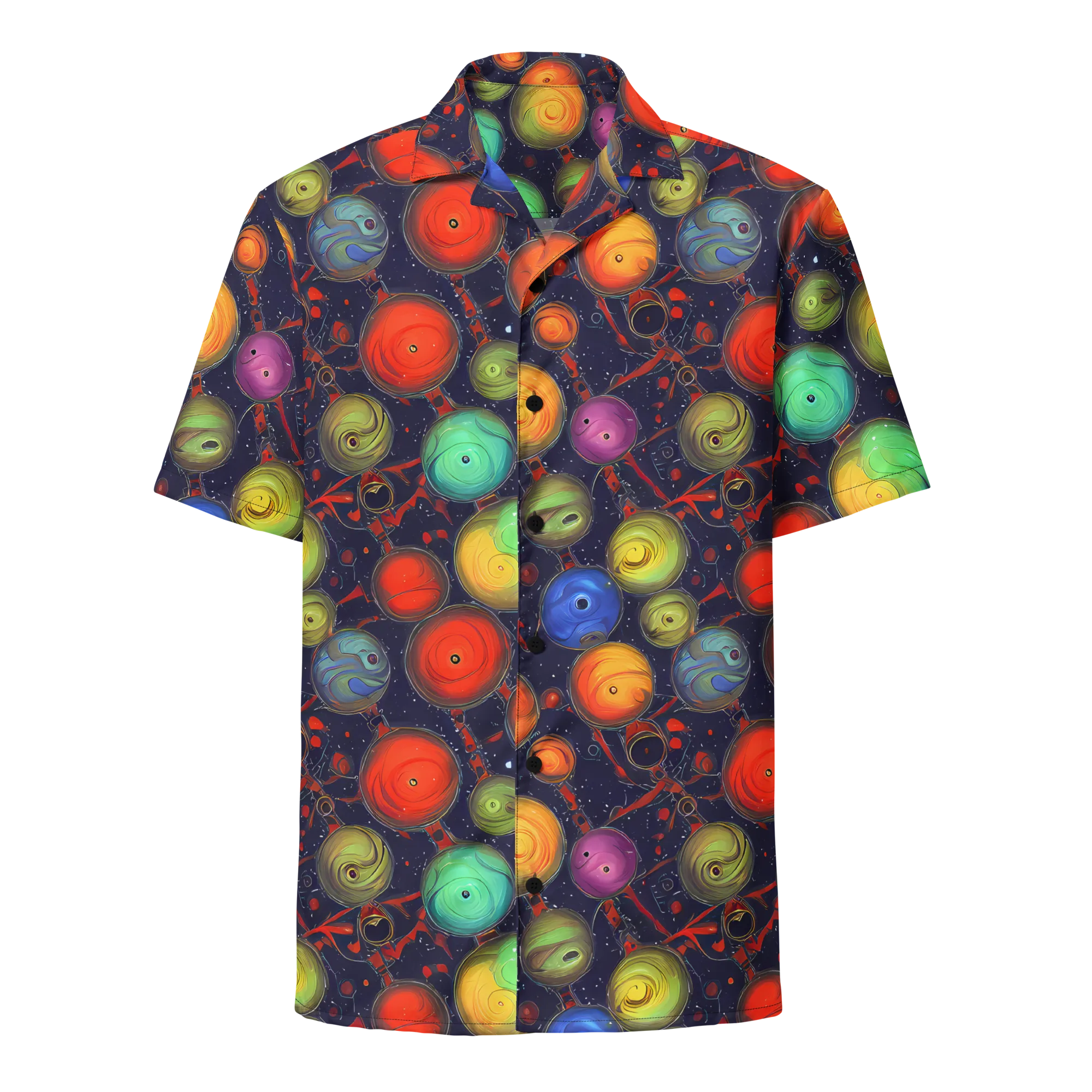 Orbiting Kaleidoscope on Button Shirt — Front