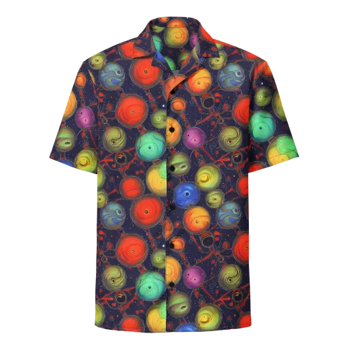 Orbiting Kaleidoscope on a Button Shirt